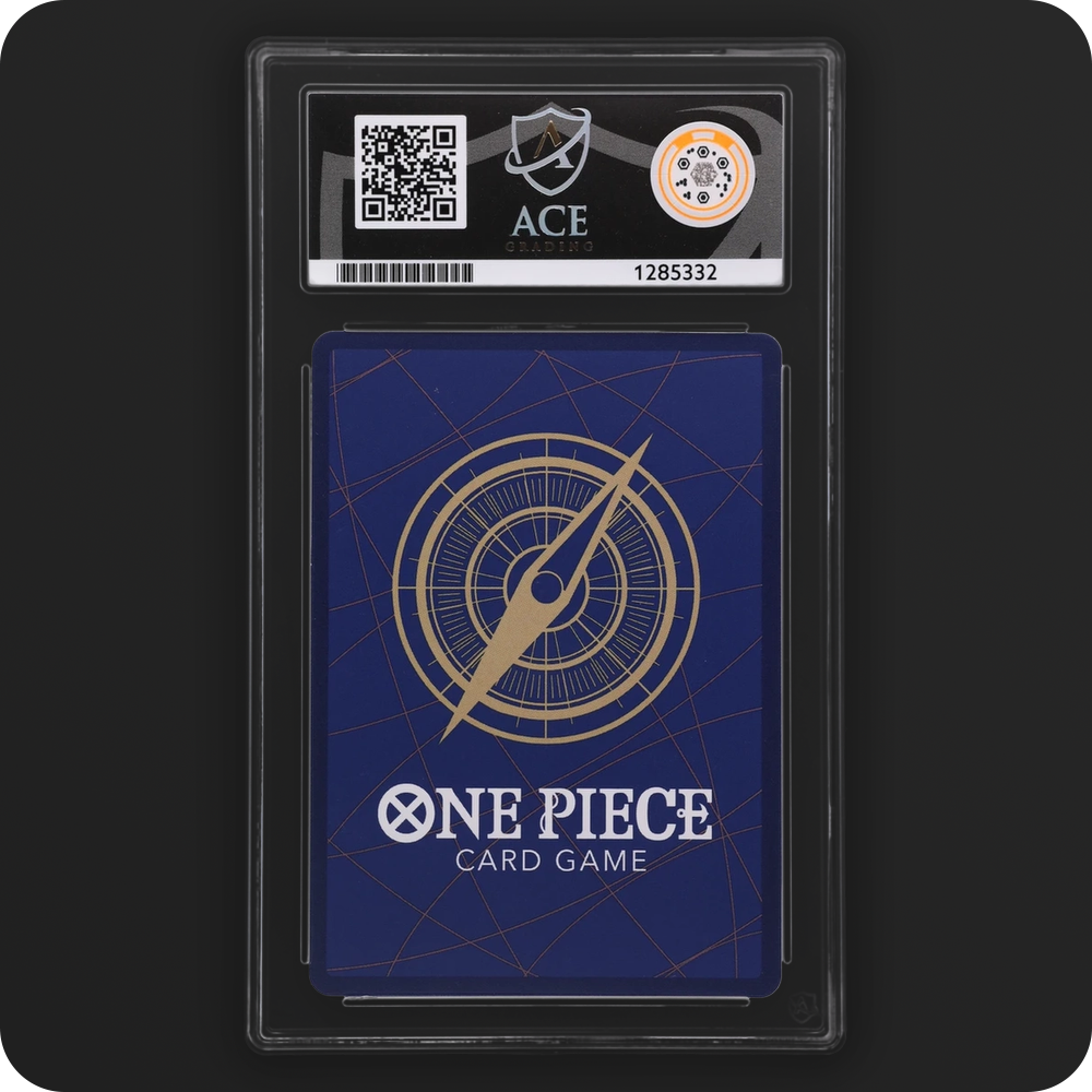Perona OP14-033 The Azure Sea's Seven Ace Grading 8, back of the graded slab