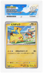 Pikachu 120/SV-P Promo Ace Grading 10, close-up front view of the certified slab