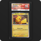 Pikachu 051/162 Temporal Forces Ace Grading 10, front of the graded slab