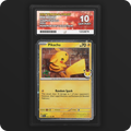Pikachu 051/162 Temporal Forces Ace Grading 10, front of the graded slab
