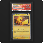 Pikachu 051/162 Temporal Forces Ace Grading 10, front of the graded slab