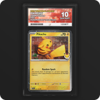 Pikachu 051/162 Temporal Forces Ace Grading 10, front of the graded slab