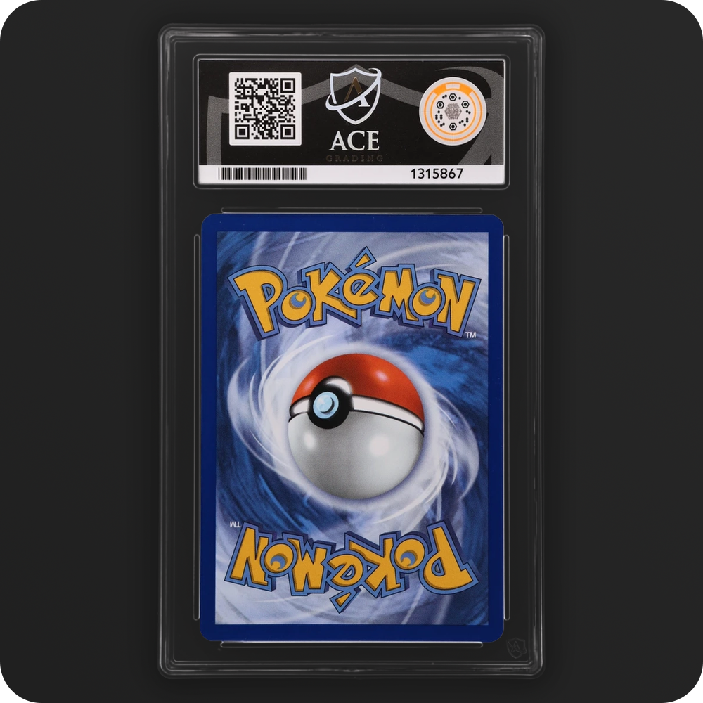 Pikachu 051/162 Temporal Forces Ace Grading 8 — back of the graded slab