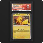 Pikachu 051/162 Temporal Forces Ace Grading 9, front of the graded slab