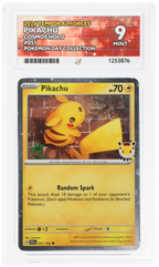Pikachu 051/162 Temporal Forces Ace Grading 9, close-up front view of the certified slab