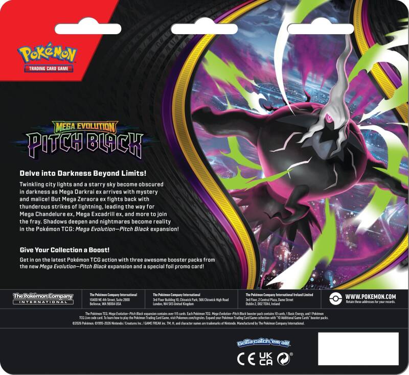 Pokemon TCG: Pitch Black - 3 Pack Blister - Binacle