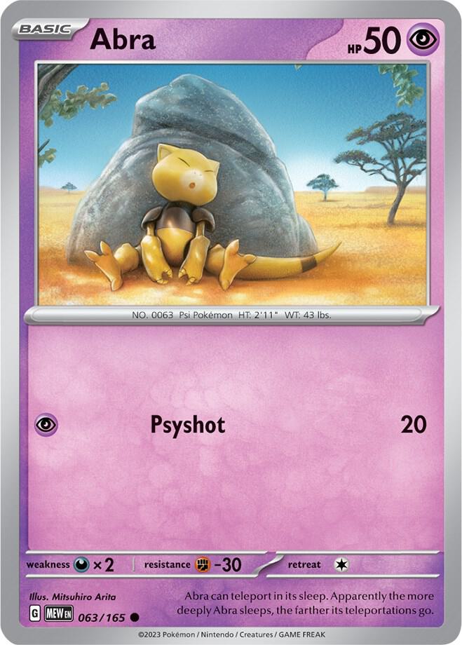 Pokemon - 151 - Abra - 063/165 - Reverse Holofoil