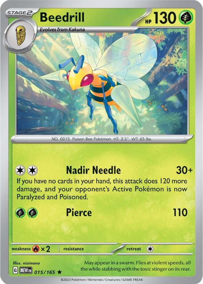 Beedrill 015/165 Reverse Holofoil — 151 Pokémon card