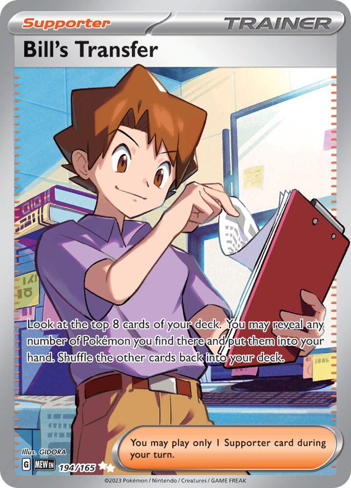 Bill's Transfer 194/165 Holofoil — 151 Pokémon card