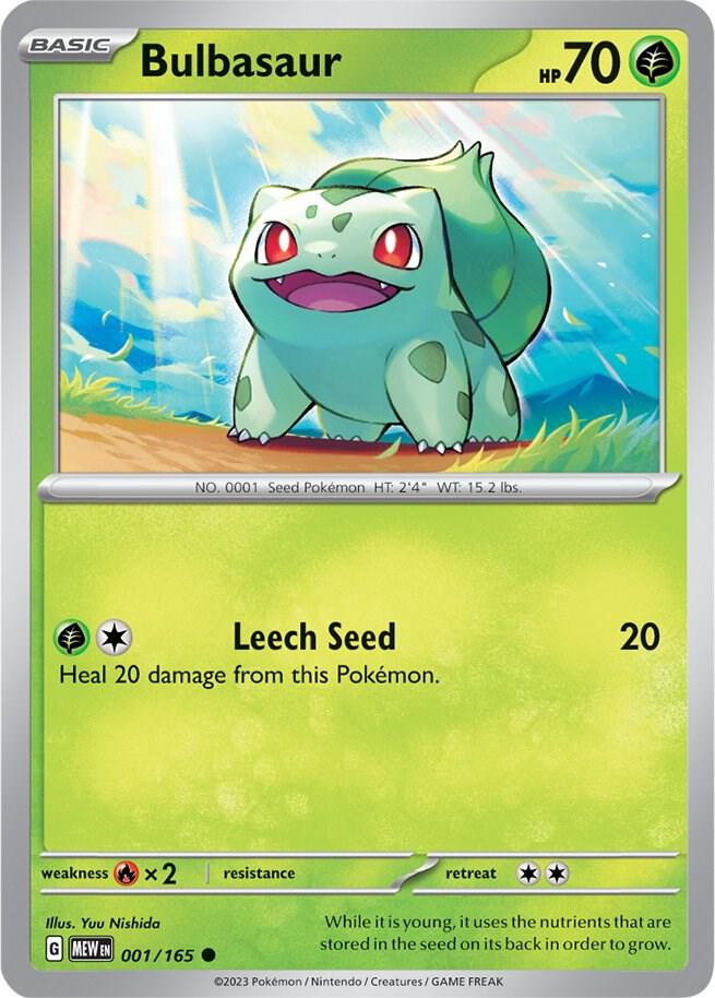Bulbasaur 001/165 Reverse Holofoil — 151 Pokémon card