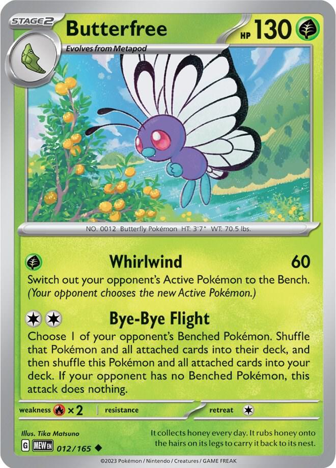 Butterfree 012/165 Reverse Holofoil — 151 Pokémon card