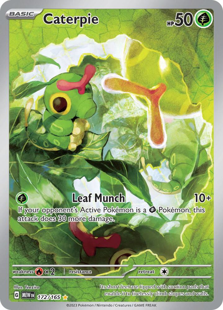 Caterpie 172/165 Holofoil — 151 Pokémon card