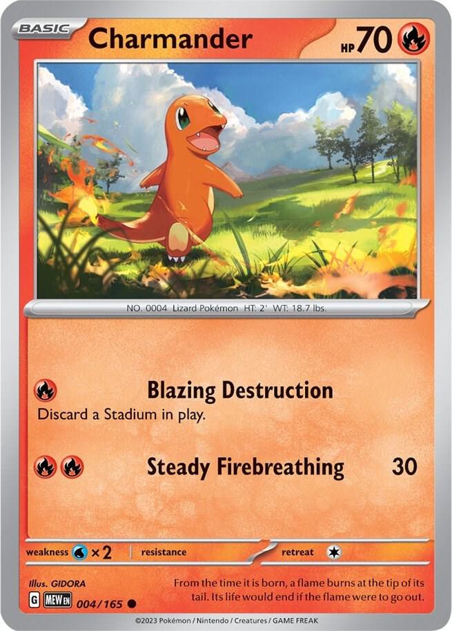 Charmander 004/165 Reverse Holofoil — 151 Pokémon card
