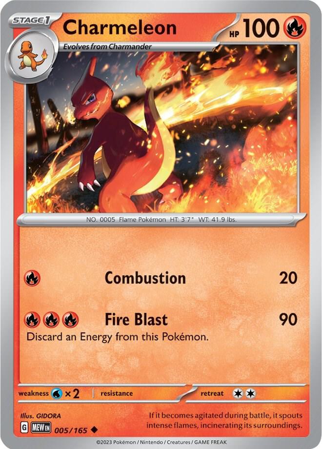 Pokemon - 151 - Charmeleon - 005/165 - Reverse Holofoil
