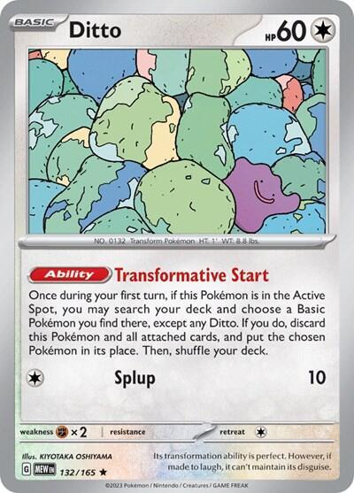 Ditto 132/165 Reverse Holofoil — 151 Pokémon card