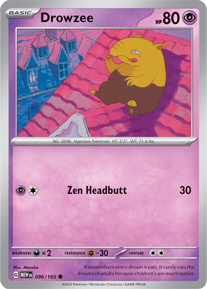 Pokemon - 151 - Drowzee - 096/165 - Reverse Holofoil
