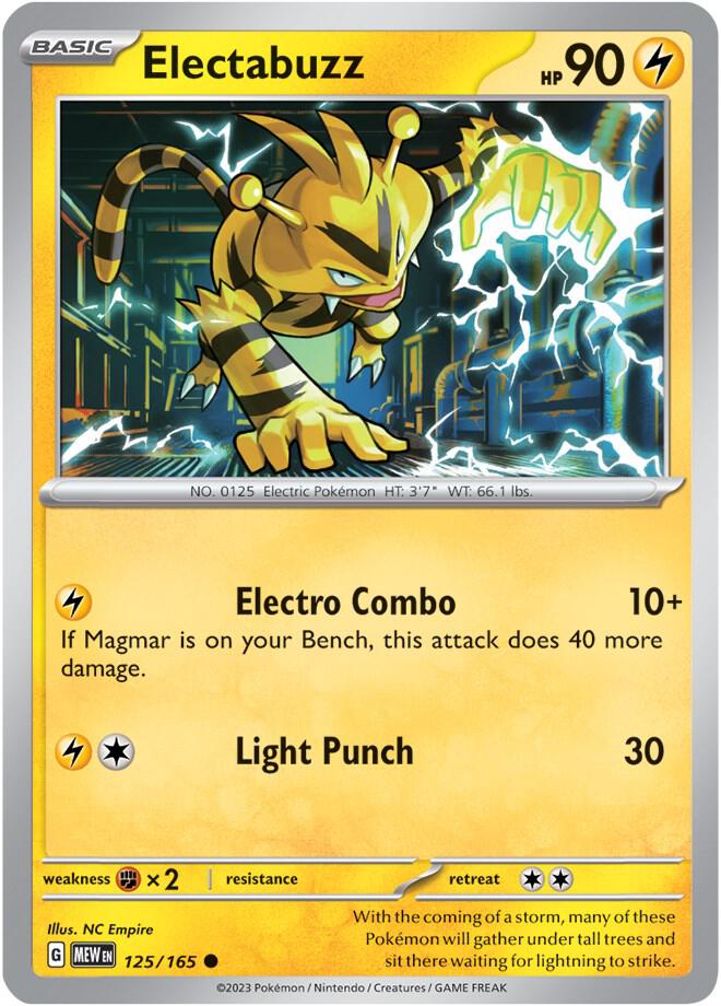 Electabuzz 125/165 — 151 Pokémon card