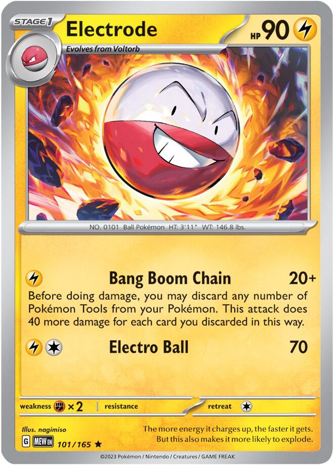 Electrode 101/165 Reverse Holofoil — 151 Pokémon card