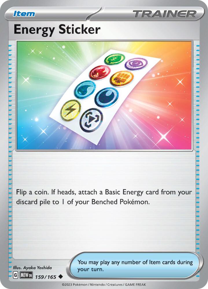 Energy Sticker 159/165 Reverse Holofoil, 151 Pokémon card