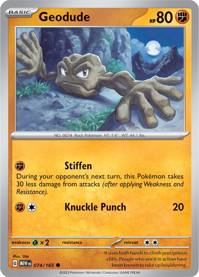 Geodude 074/165 — 151 Pokémon card