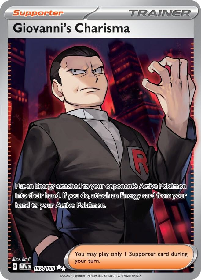 Giovanni's Charisma 197/165 Holofoil — 151 Pokémon card