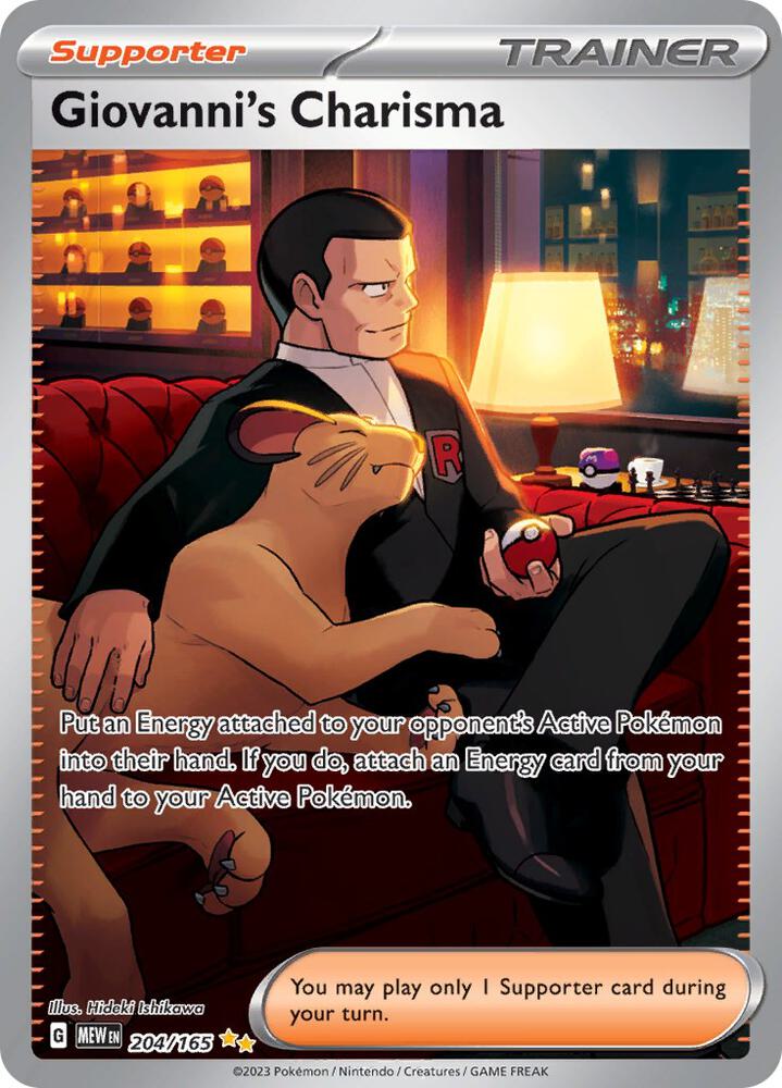 Giovanni's Charisma 204/165 Holofoil — 151 Pokémon card