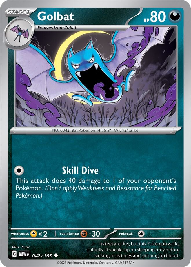 Golbat 042/165, 151 Pokémon card