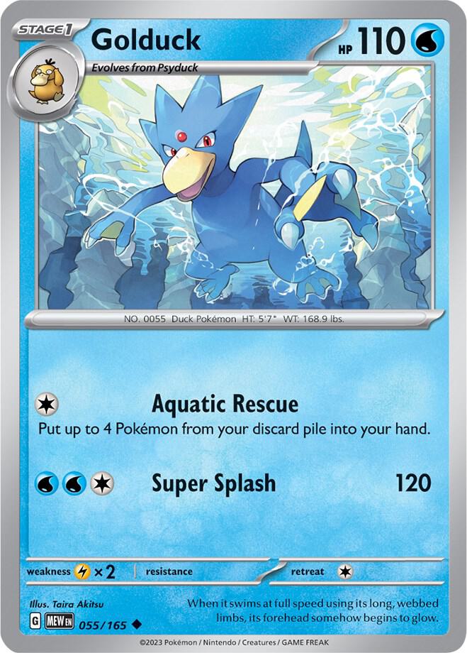 Pokemon - 151 - Golduck - 055/165 - Reverse Holofoil