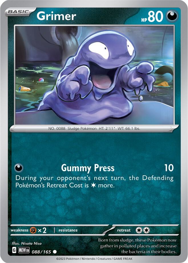Grimer 088/165 Reverse Holofoil — 151 Pokémon card