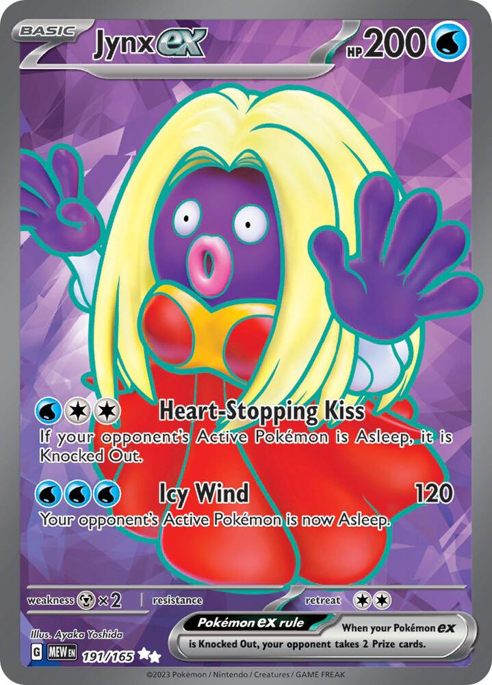 Jynx ex 191/165 Holofoil — 151 Pokémon card