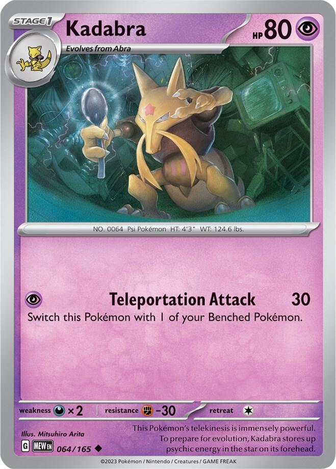 Kadabra 064/165, 151 Pokémon card