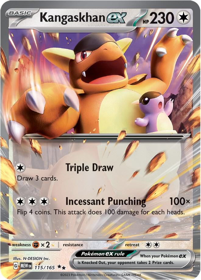 Kangaskhan ex 115/165 Holofoil — 151 Pokémon card