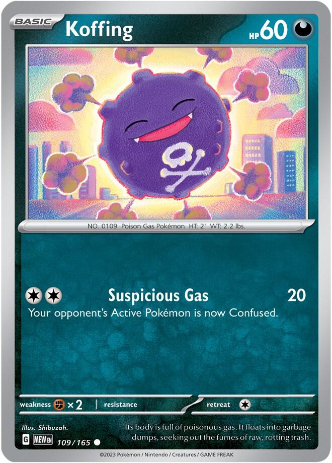 Koffing 109/165 — 151 Pokémon card