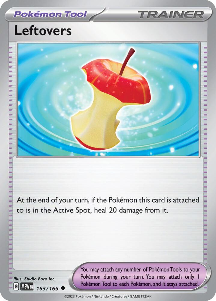 Leftovers 163/165 Reverse Holofoil, 151 Pokémon card