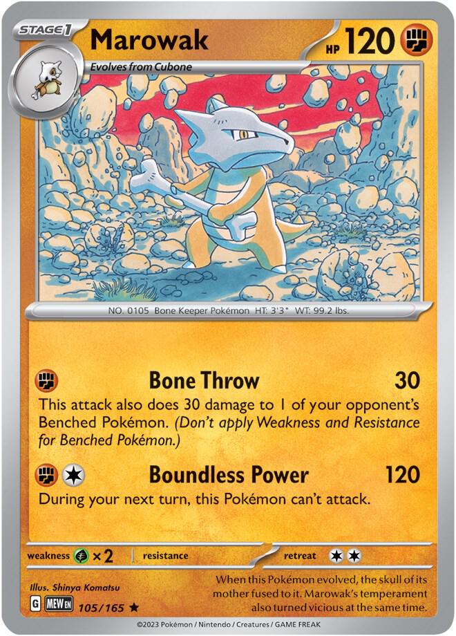 Marowak 105/165 Holofoil — 151 Pokémon card