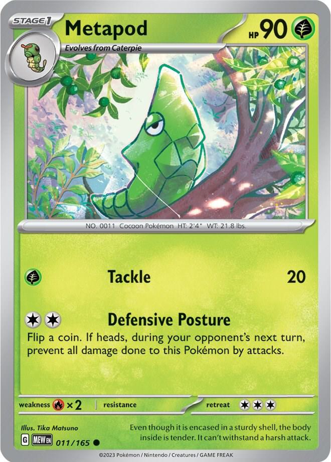 Metapod 011/165 Reverse Holofoil — 151 Pokémon card