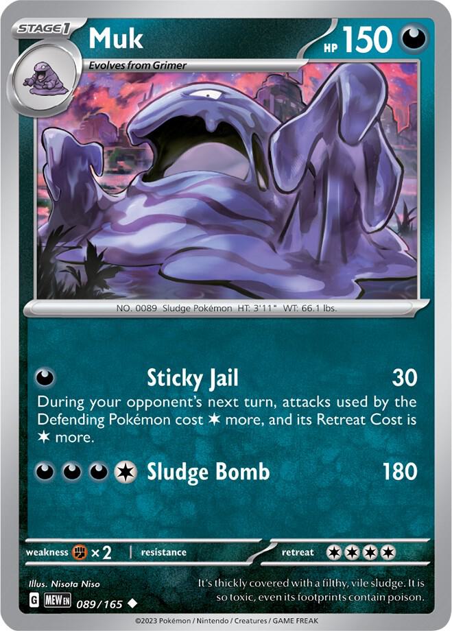 Muk 089/165 Reverse Holofoil — 151 Pokémon card