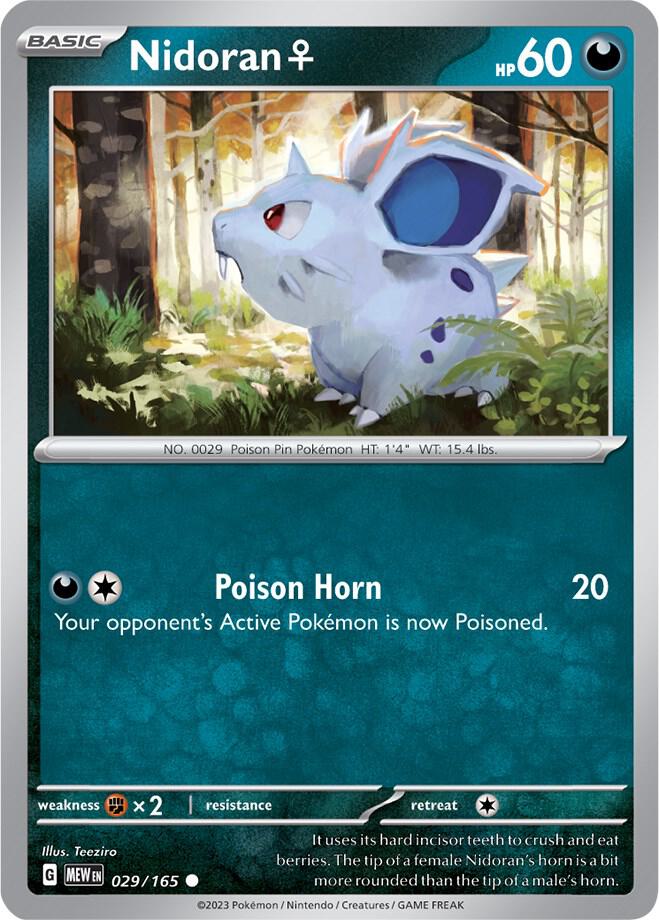 Nidoran ♀ 029/165 Reverse Holofoil — 151 Pokémon card