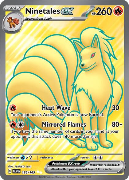 Ninetales ex 186/165 Holofoil — 151 Pokémon card