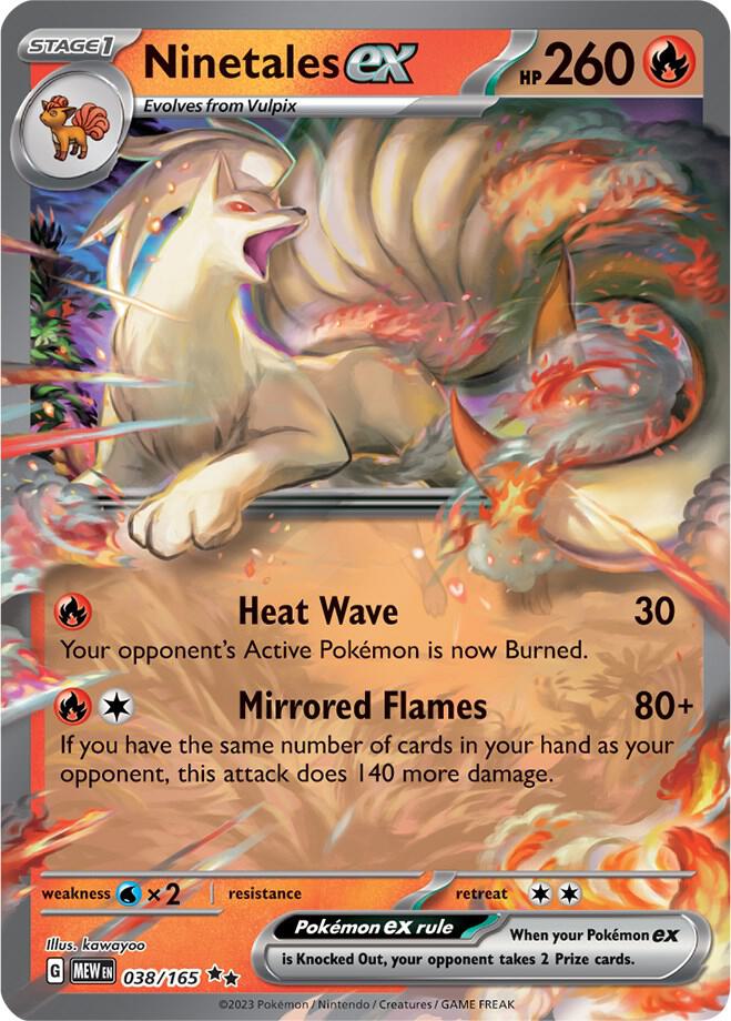 Ninetales ex 038/165 Holofoil — 151 Pokémon card