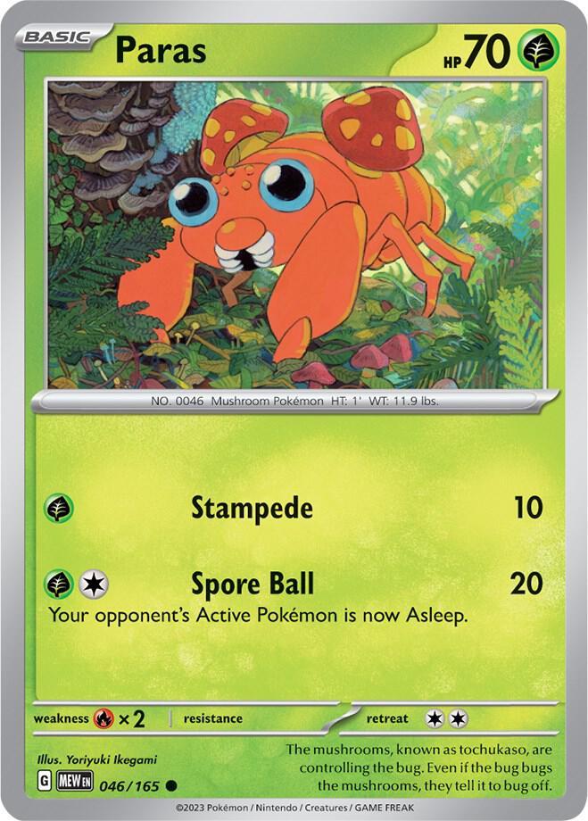 Pokemon - 151 - Paras - 046/165 - Reverse Holofoil