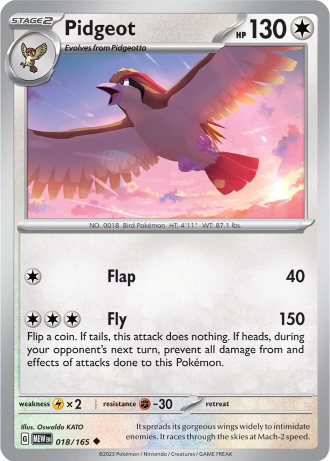 Pidgeot 018/165 — 151 Pokémon card
