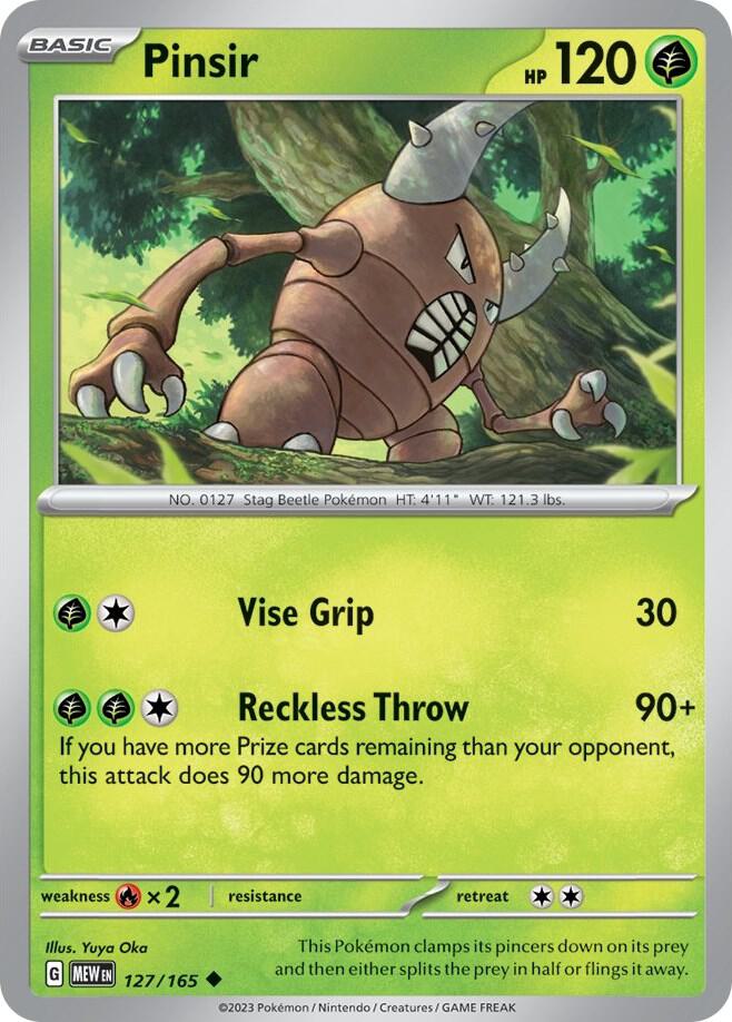 Pinsir 127/165 Reverse Holofoil — 151 Pokémon card