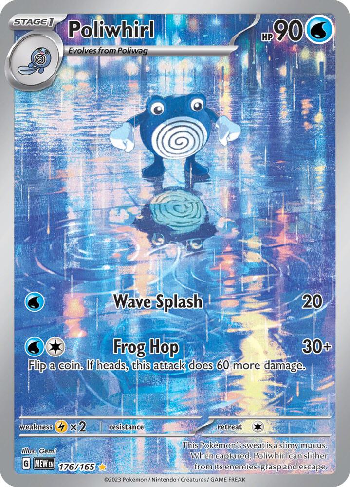 Poliwhirl 176/165 Holofoil — 151 Pokémon card