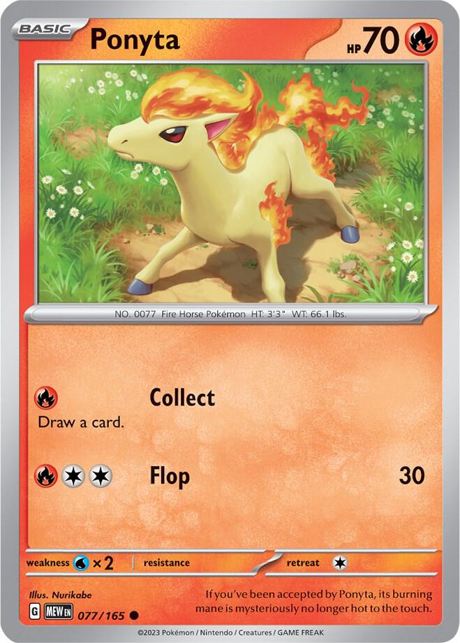 Ponyta 077/165 Reverse Holofoil — 151 Pokémon card