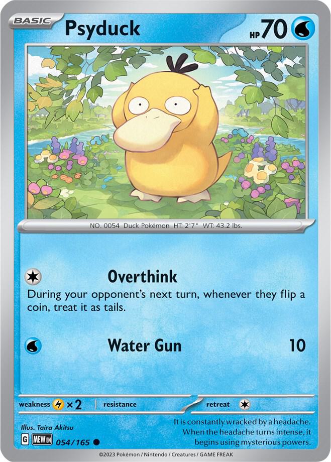 Psyduck 054/165, 151 Pokémon card