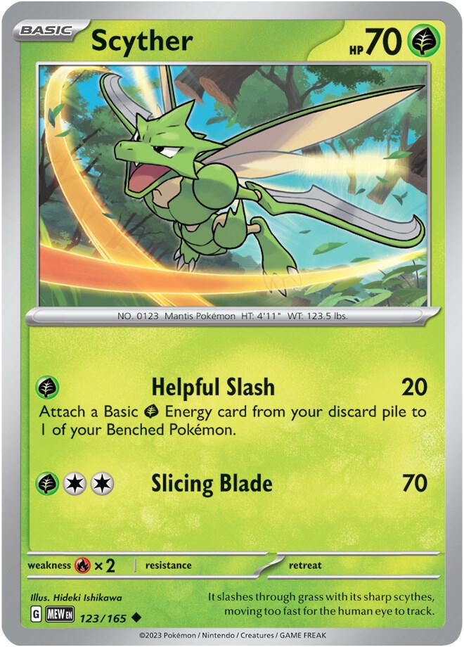 Scyther 123/165 — 151 Pokémon card