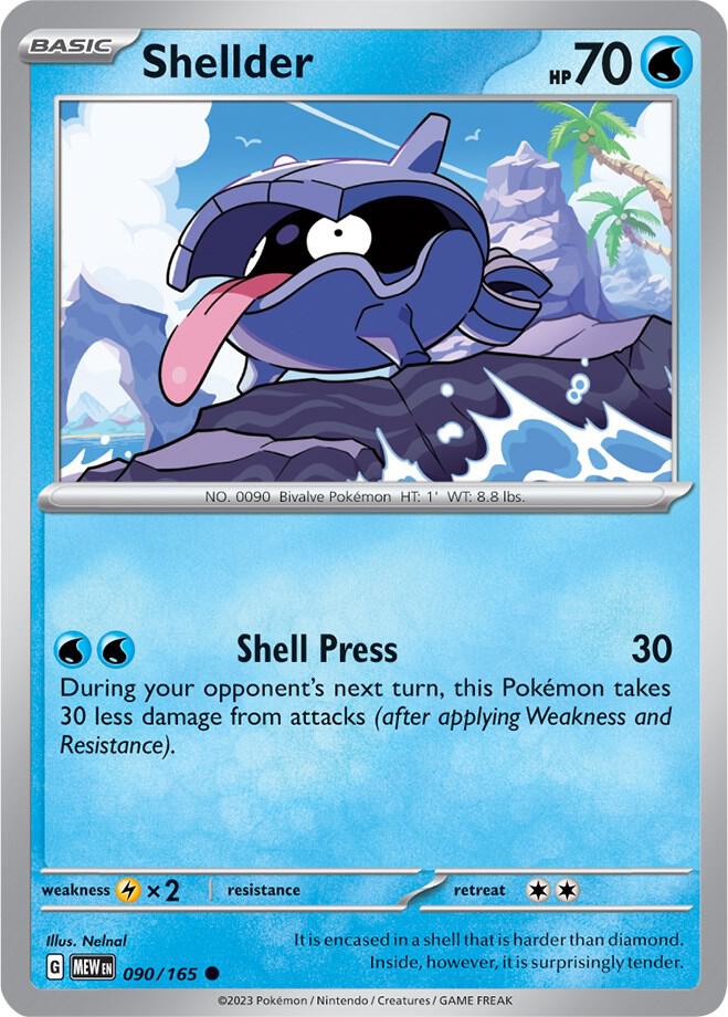Shellder 090/165 — 151 Pokémon card