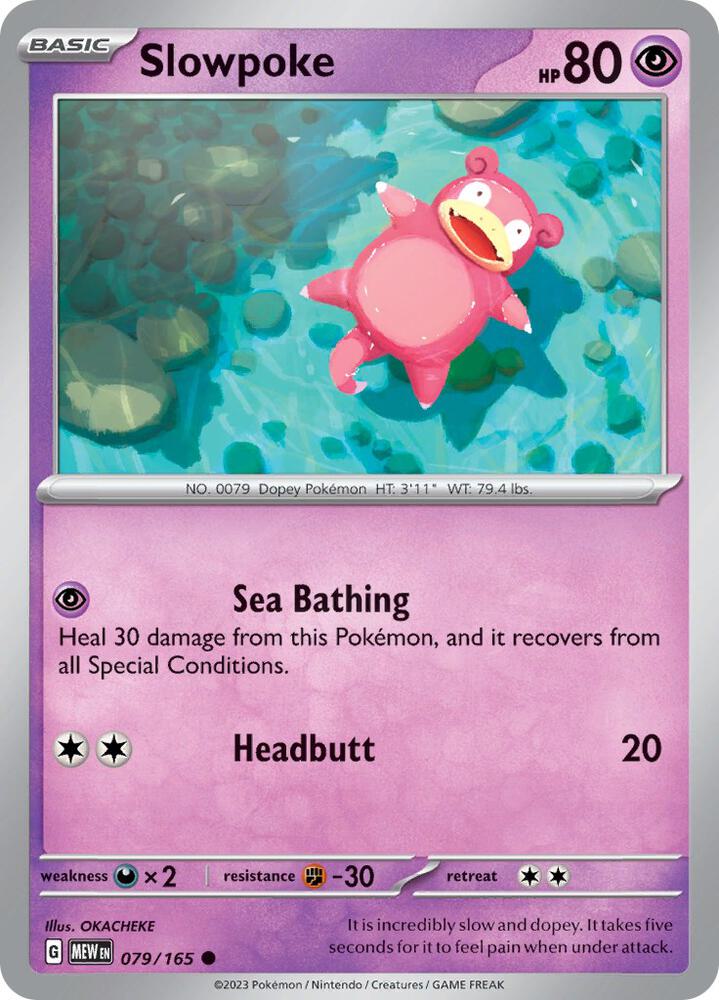 Slowpoke 079/165 Reverse Holofoil — 151 Pokémon card