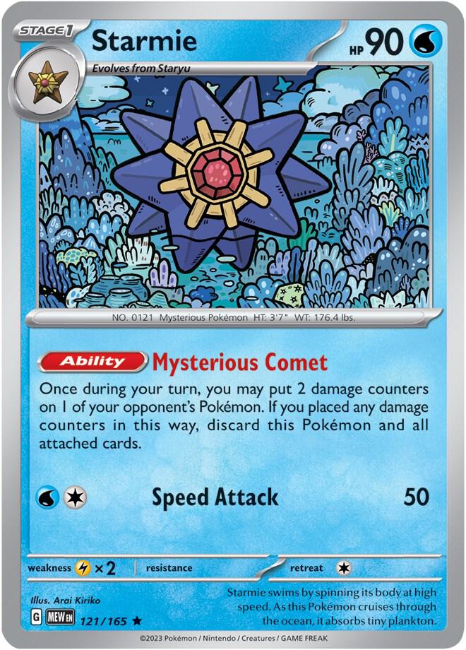 Starmie 121/165 Holofoil — 151 Pokémon card